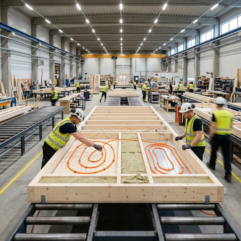 Architektonische Darstellung zum Thema Moderne Heizsysteme im Neubau: Planung für Effizienz und Komfort